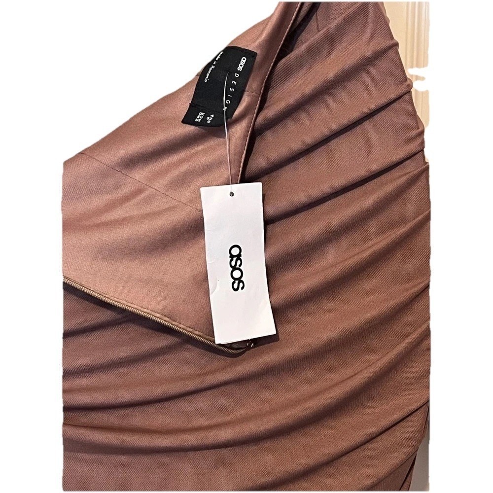 ASOS Design Halter Dress, Form Fitting, Color Brown, Size 0 - Picture 8 of 13